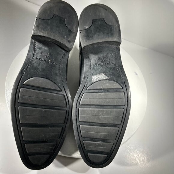 Cole Haan Grand OS Mens Size 10.5 M Leather Oxford Dress Shoes Black Moc Toe CH - Picture 9 of 13